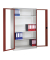 Stahlschrank 8930-055 S10101 lichtgrau, rubinrot, Acrylglas 120,0 x 40,0 x 195,0 cm, aufgebaut